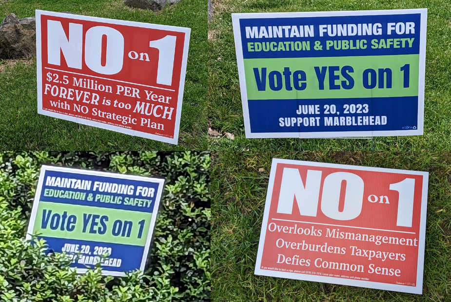 No and Yes on Question 1 Marblehead