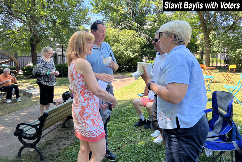 Slavit Baylis with Voters