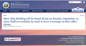 Marblehead Town Offices Closed Image