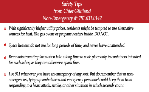 Safety Tips from Chief Gilliland